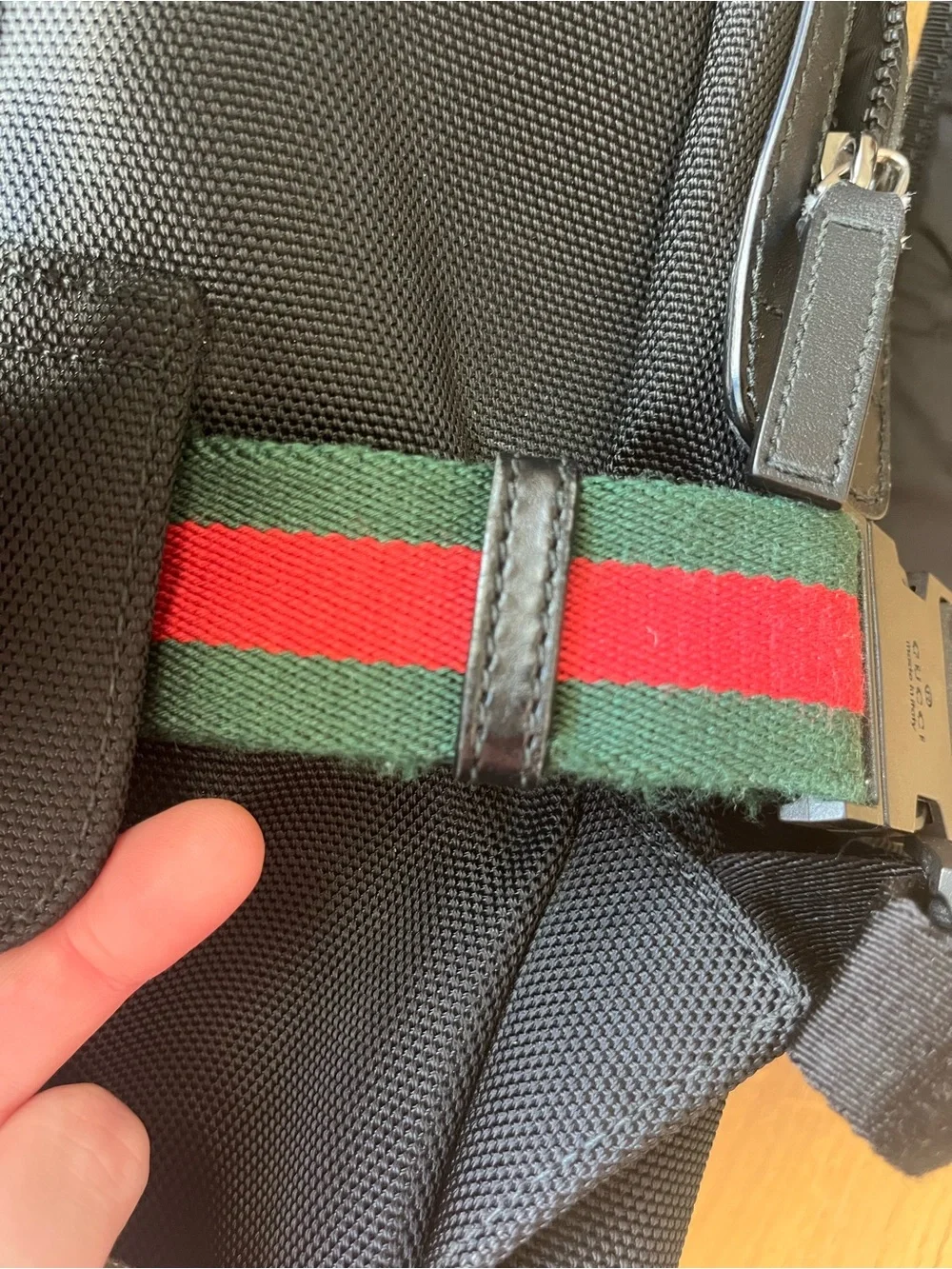 Gucci black canvas backpack with removable belt bag /fanny pack